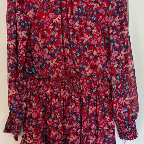 Floral Red and Pink Long Sleeve Dress - Picture 1 of 4